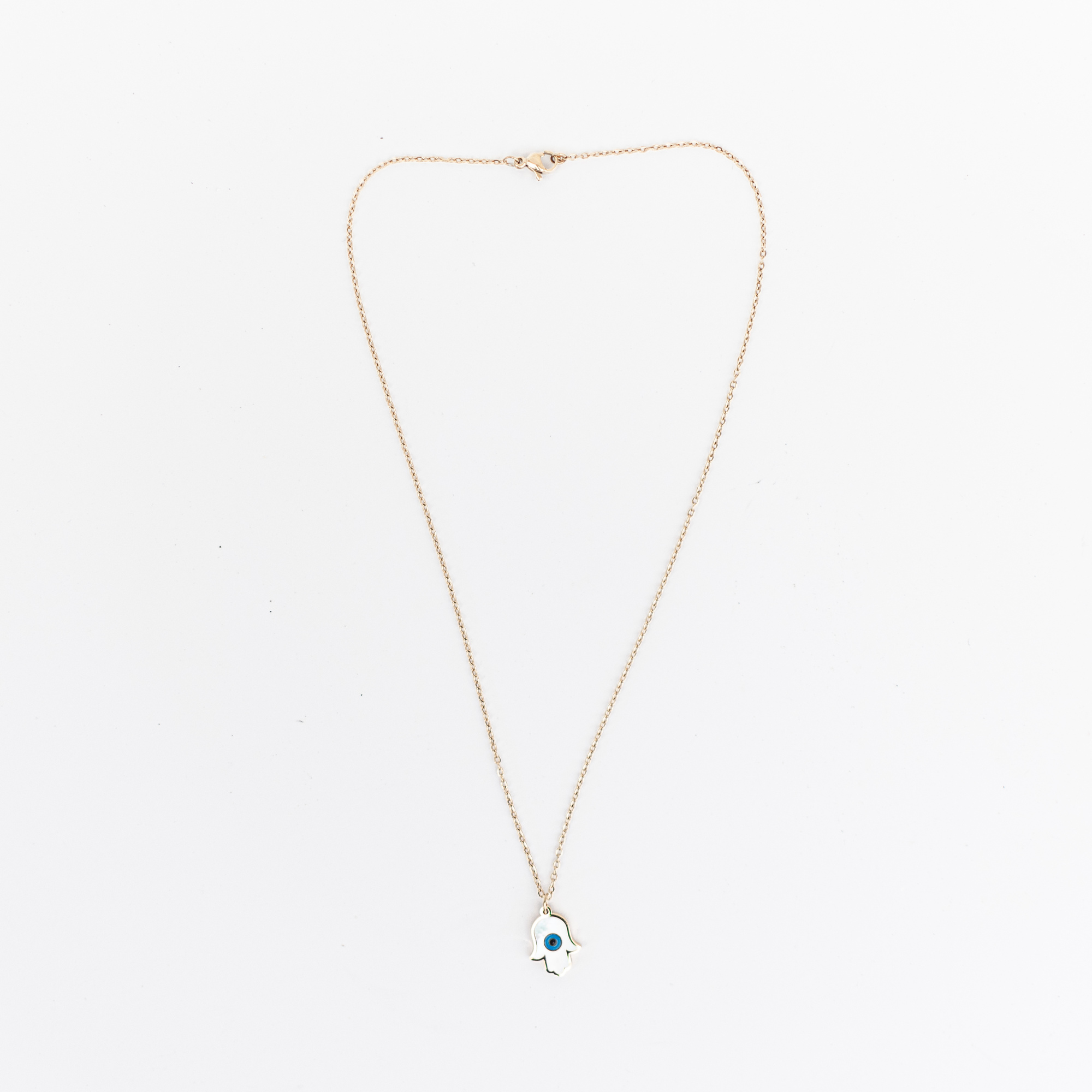 Collar Mano de Fátima Aperlado, Oro Laminado