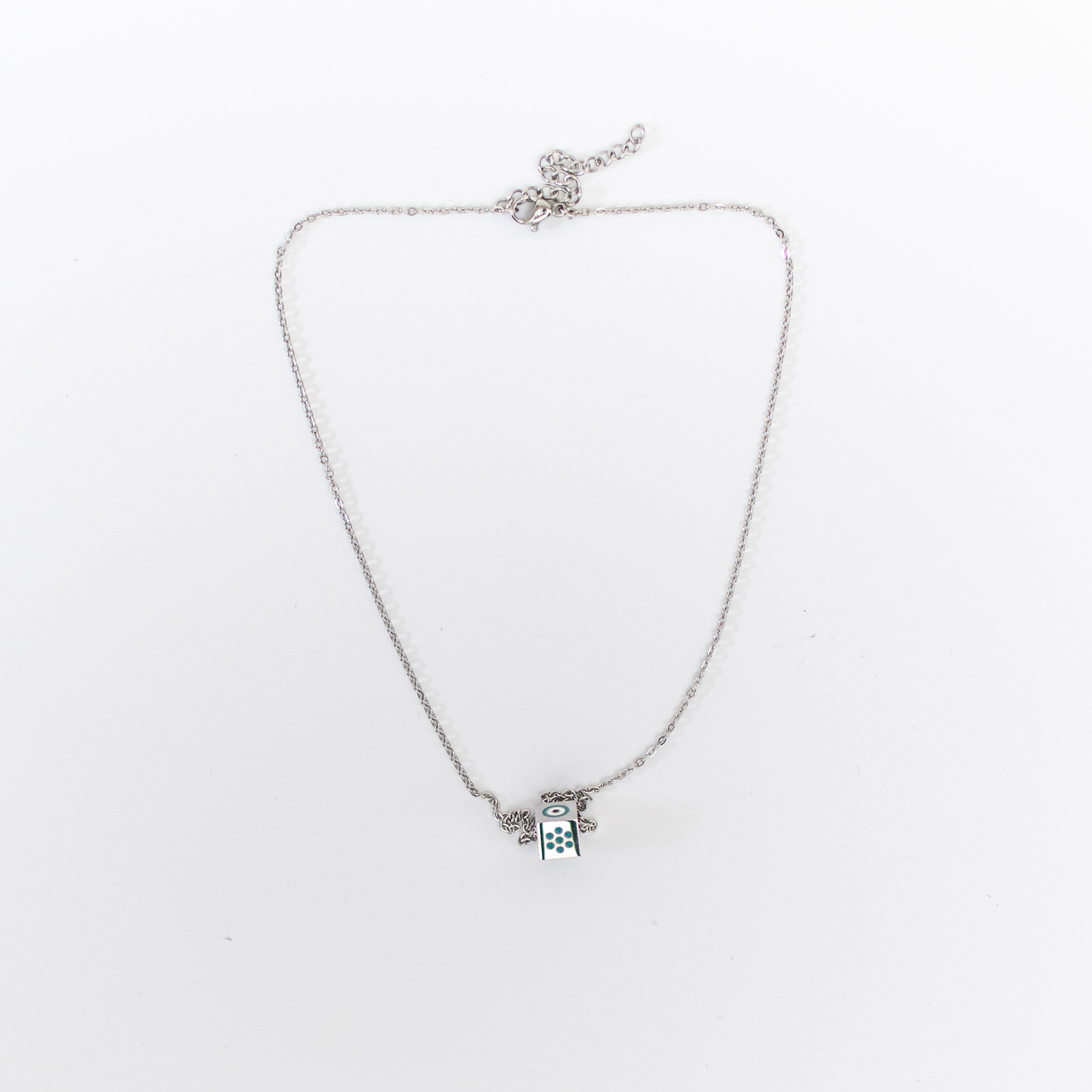 Collar Cubo Ojo Turco Protección - Acero Inoxidable plata