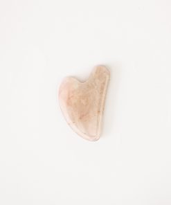 Gua Sha Heart de Cuarzo Rosa - Masajeador de cuarzo en laja